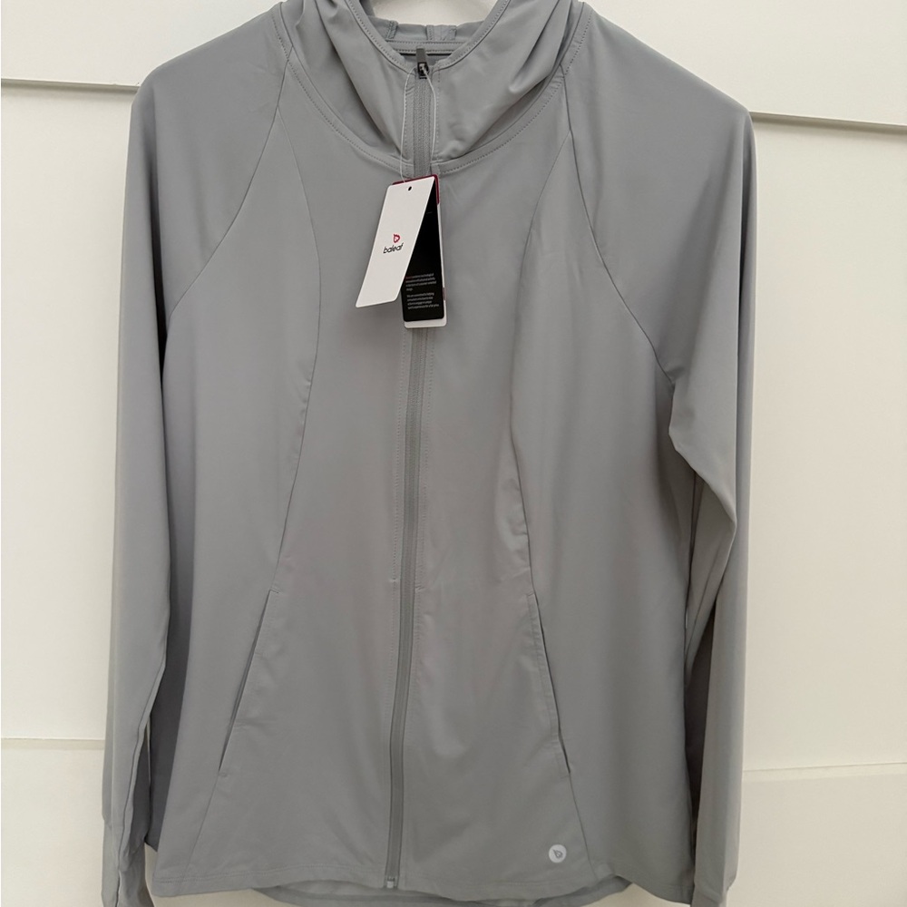 Baleaf zip up gray hoodie